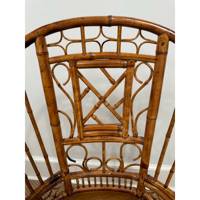 Late 20th Century Brighton Pavilion High Back Chinese Chippendale Bamboo Arm Chair For Sale In Little Rock - Image 6 of 6