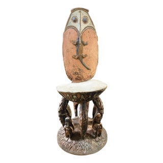 Museum Quality Vintage Orator's Stool (Teket) Litmus People Papua New Guine 55" H For Sale