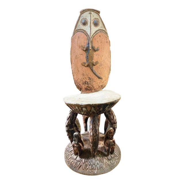 Museum Quality Vintage Orator's Stool (Teket) Litmus People Papua New Guine 55" H For Sale