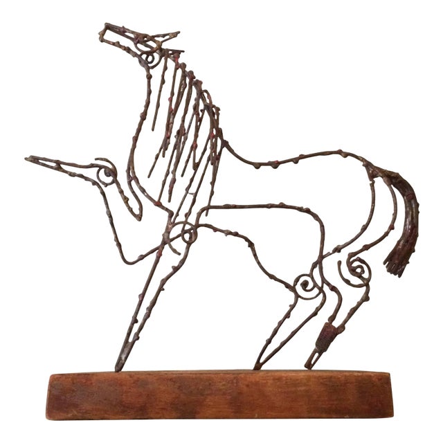 Abstract Brutalist Wire Horse Sculpture Marcello Fantoni for Raymor For Sale