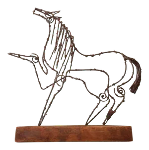 Abstract Brutalist Wire Horse Sculpture Marcello Fantoni for Raymor