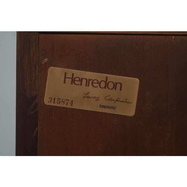 Pair of Henredon Oak Campaign Style Drop Front Nightstands For Sale - Image 17 of 18