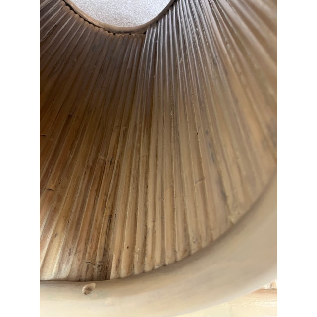 Wood Vintage Coastal Bamboo Reed Coffee Table Modern Scroll Shaped For Sale - Image 7 of 11