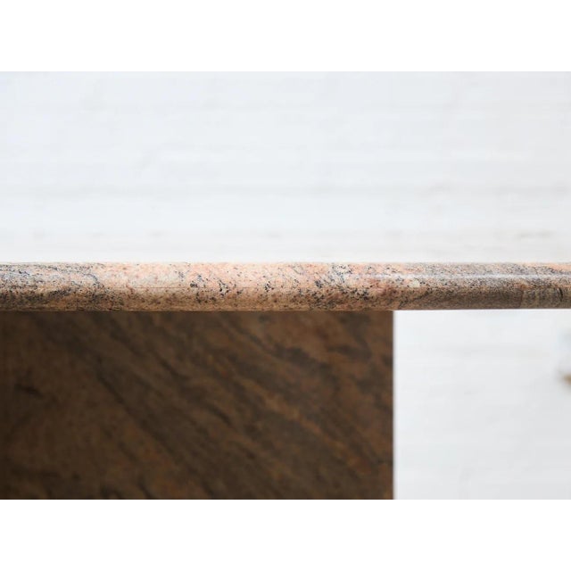 Mid 20th Century Post Modern Pink and Beige Granite Stone Dining Table For Sale - Image 4 of 9