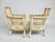 1950s 1950s Pair of Hibriten Chair Co. Louis XVI-Style Bergère Armchairs | Cream & Gilt | Cane Sides | Floral Brocade | Lenoir Nc For Sale - Image 5 of 12