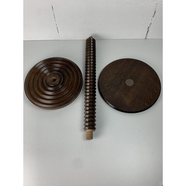 French Brutalist Wood Turned Side Table by Charles Dudouyt, 1940s For Sale - Image 14 of 17