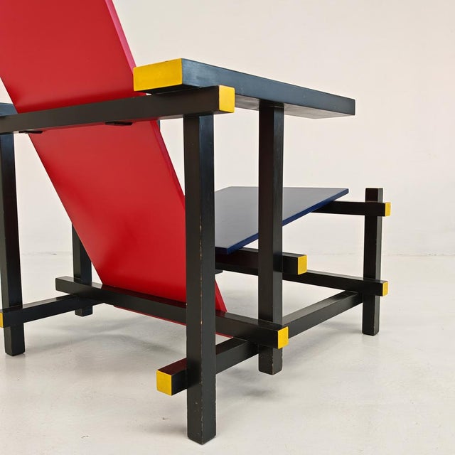 Red and Blue Maestri Series Armchair by Gerrit Thomas Rietveld for Cassina, 1980s For Sale - Image 10 of 18
