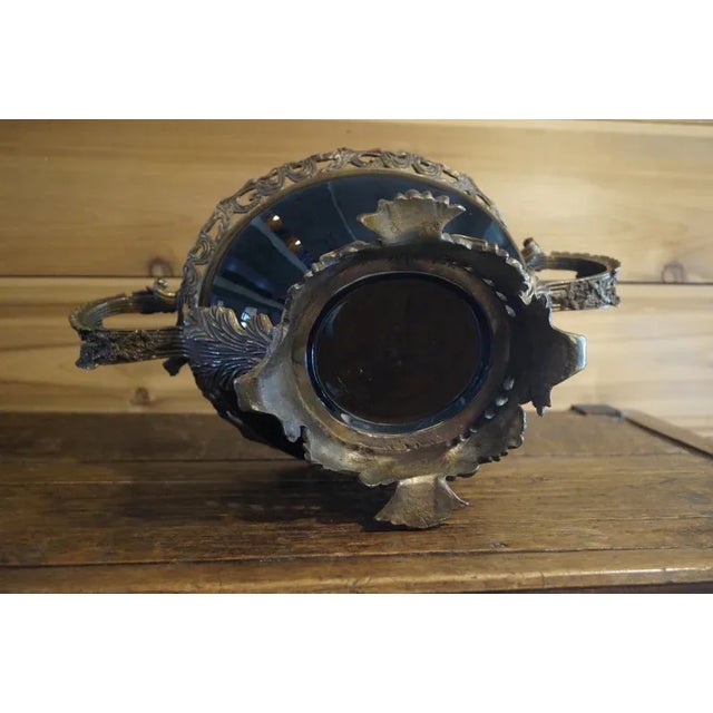 1900s Louis XV Style Bronze Mounted Black Glass Bowl For Sale In San Antonio - Image 6 of 8