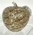 Pretty vintage Murano glass apple. Clear with gold leaf specks and brown swirls. No markings.
