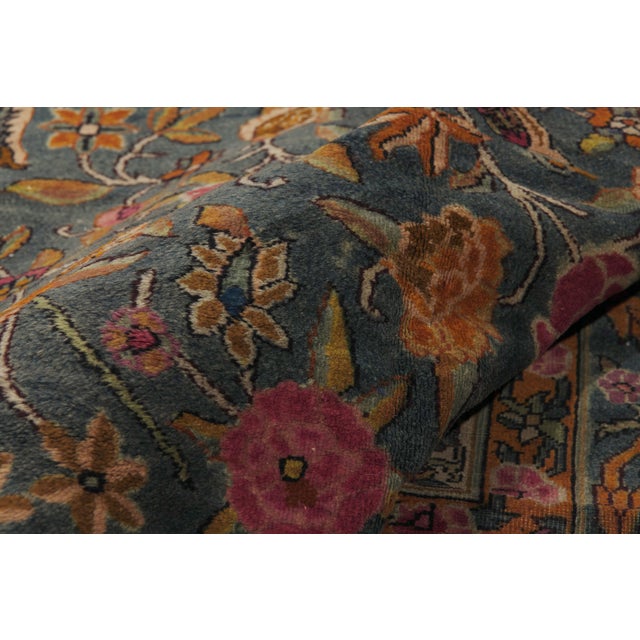 Bottle Green Late 19th Century Indian Agra Rug, 09'09 X 19'08 For Sale - Image 8 of 11