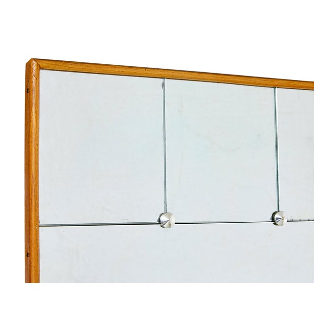 1960s Mid-Century Modern Swedish Segmented Mirror in Beech Frame, 1960 For Sale - Image 5 of 7