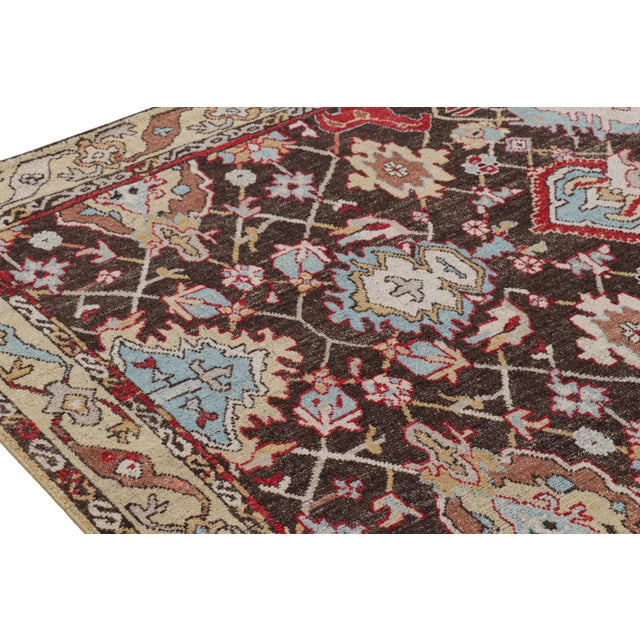 Rug & Kilim’s Caucasian Tribal Style Rug in Brown With Polychrome Floral Pattern For Sale In New York - Image 6 of 7