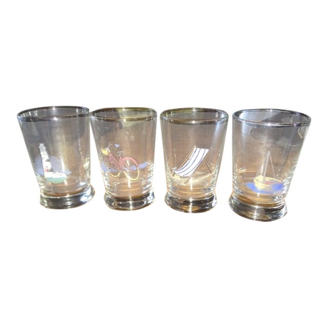 Vintage Nautical Theme Ralph Lauren Juice Glasses- Set of 4 For Sale
