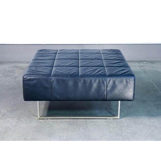 Ottoman in Black Leather and Metal from Poltrona Frau, 1990s For Sale - Image 6 of 16