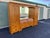 Thomasville Illuminated Oak Queen Bed Unit- Headboard, Bridge, Nightstand Armoires, and Mirror For Sale - Image 6 of 12