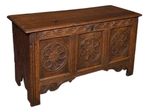 Antique Linen Chest, English, Carved Oak, Coffer, Bay Window Seat, William III