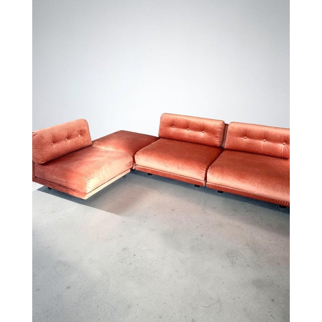 Salpol Modular Sofa in Dralon Velvet, Italy, 1970, Set of 4 For Sale - Image 4 of 18