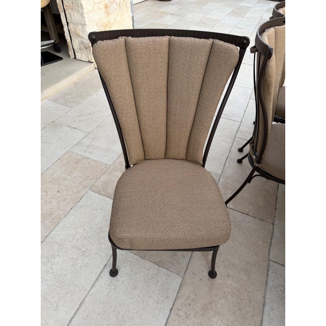 2020s O.W. Lee Monterra Wrought Iron & Stone Top Patio Dining Set, 9 Pieces, Attributed For Sale - Image 5 of 7
