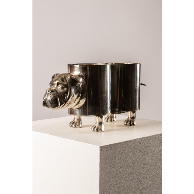 1970s Bulldog Bottle Holder in Polished Metal, 1970s For Sale - Image 5 of 14