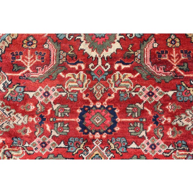 Early 20th Century Antique Persian Mahal Rug With All-Over Sub-Geometric Design in Red Background For Sale In Atlanta - Image 6 of 13