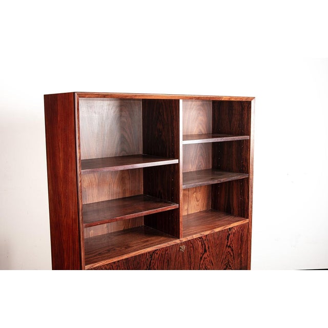 Vintage Danish Bookcase in Rosewood and Brass by Erik Brouer for Brouers Mobelfabrik, 1960 For Sale - Image 3 of 16