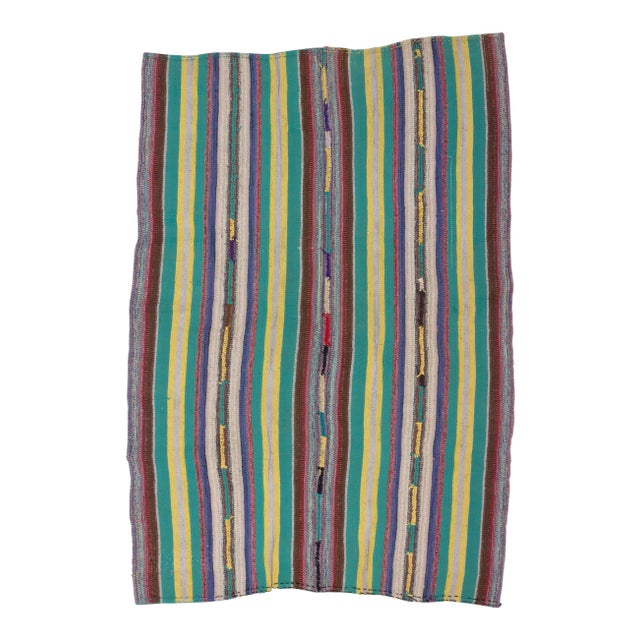 1960s Vintage Turkish Adana Kilim Rug - 5′3″ × 8′2″ For Sale