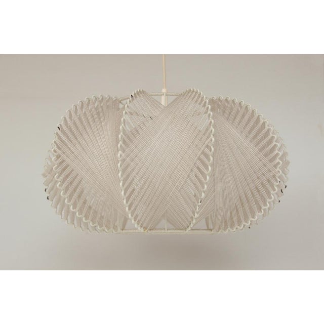 Metal Mid-Century Metal Wire and Yarn Pendant Lamp, 1960s For Sale - Image 7 of 17