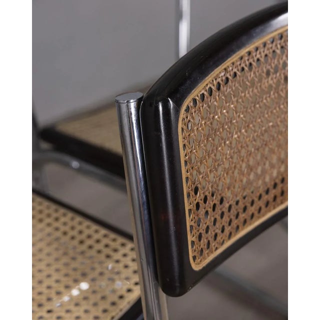 Brown Vintage Italian Chrome Metal and Vienna Straw Chairs, 1960s, Set of 4 For Sale - Image 8 of 11