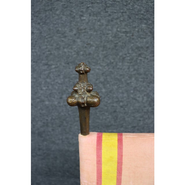 Pair of Italian Savonarola Style Iron Chairs With Figural Arms For Sale - Image 13 of 15