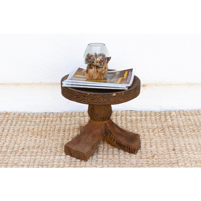 Vintage African Igbo Round Tripod Stool For Sale - Image 10 of 10