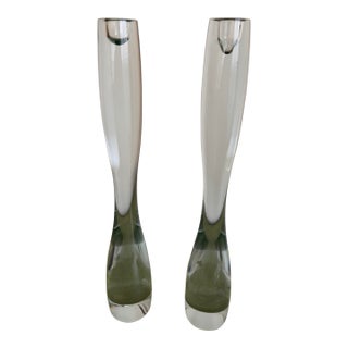 Marcel" Glass Candlesticks Designed by Timo Sarpaneva for Iittala. Modern Design and Beautiful Style. For Sale