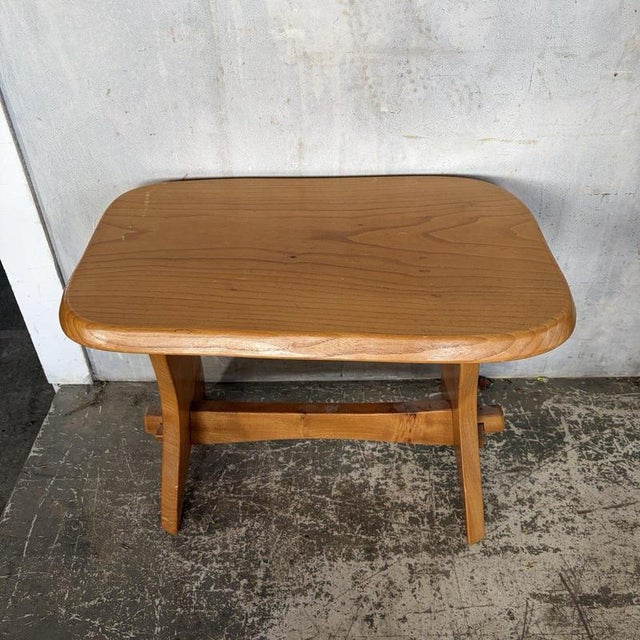 Mid-Century Brutalist Elm Side Table For Sale - Image 4 of 10
