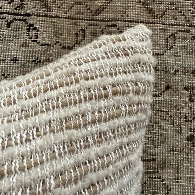 Textile Wool and Linen Accent Pillow With Down Feather Insert For Sale - Image 7 of 11