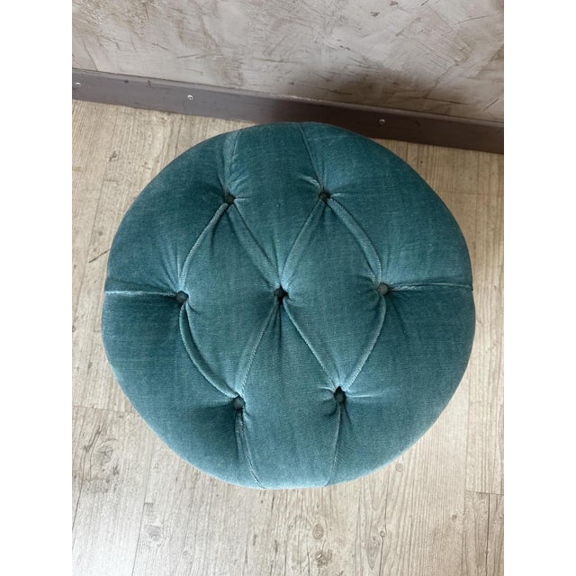 Blue Set of Chaise Lounge and Ottoman, 1950s For Sale - Image 8 of 14