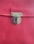 Rare vintage Bonnie Cashin Coach Portfolio Bag from the mid-1960s. Vibrant red leather with distinctive striped lining....