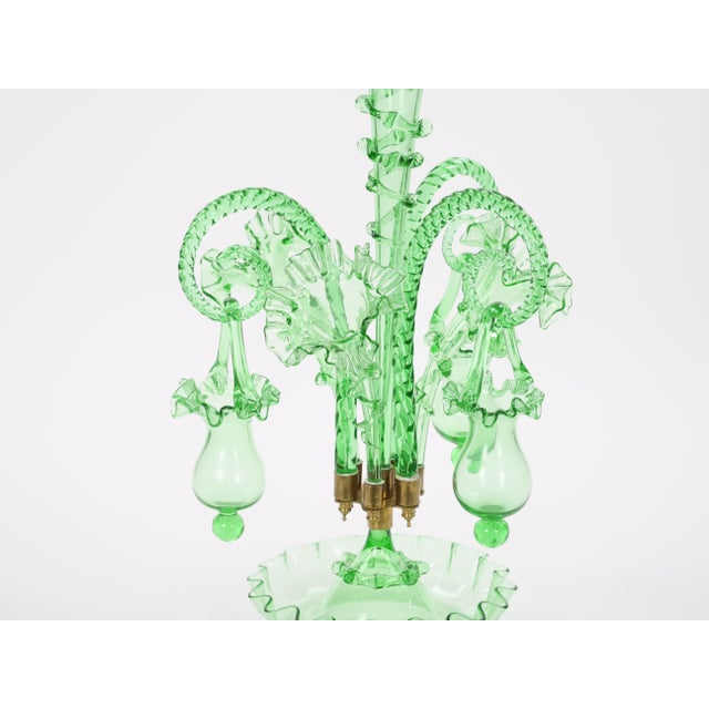 Mid 19th Century 19th Century Victorian Style Italian Glass / Brass Epergne Centerpiece Vase For Sale - Image 5 of 18