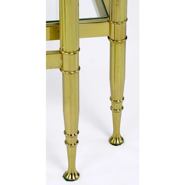 1950s Two Italian Modern Brass and Glass Nesting Tables For Sale - Image 5 of 7