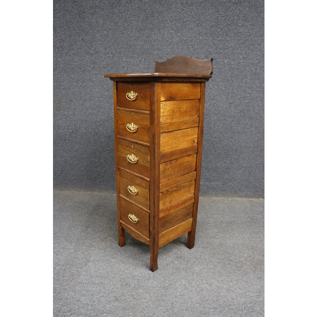 Wood Rare Victorian Quarter Sawn Oak Lingerie Chest For Sale - Image 7 of 13