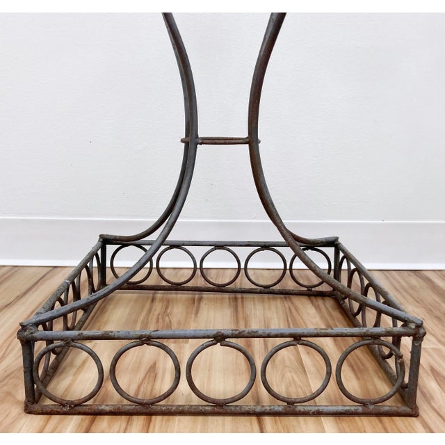 Vintage French Art Nouveau Style Jardiniere Iron Plant Stands, a Pair For Sale - Image 9 of 11