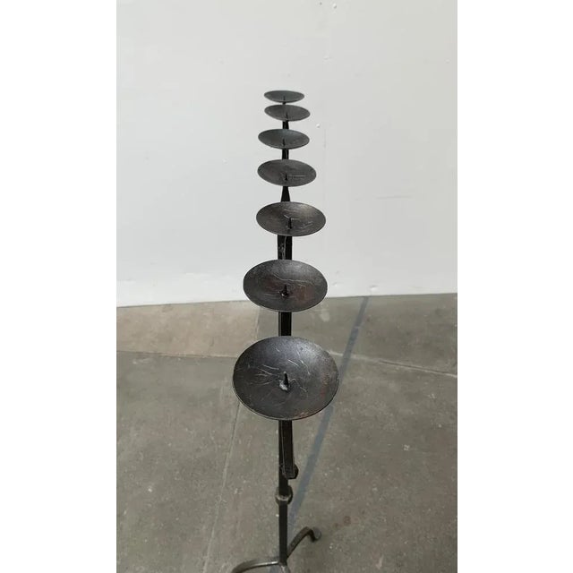 Brutalist Wrought Iron Candleholder For Sale - Image 18 of 18