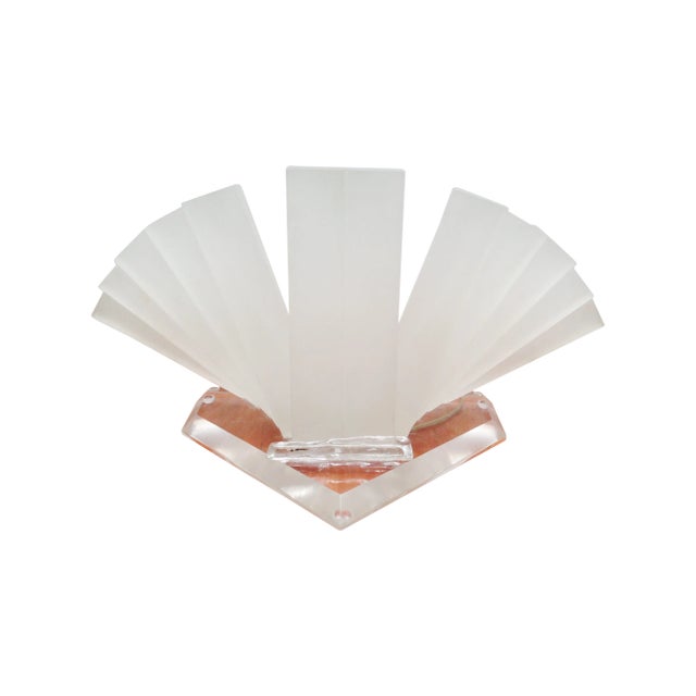 Sculptural Frosted Lucite Sunburst Table Lamp – Studio Piece, 1960s–1970s For Sale