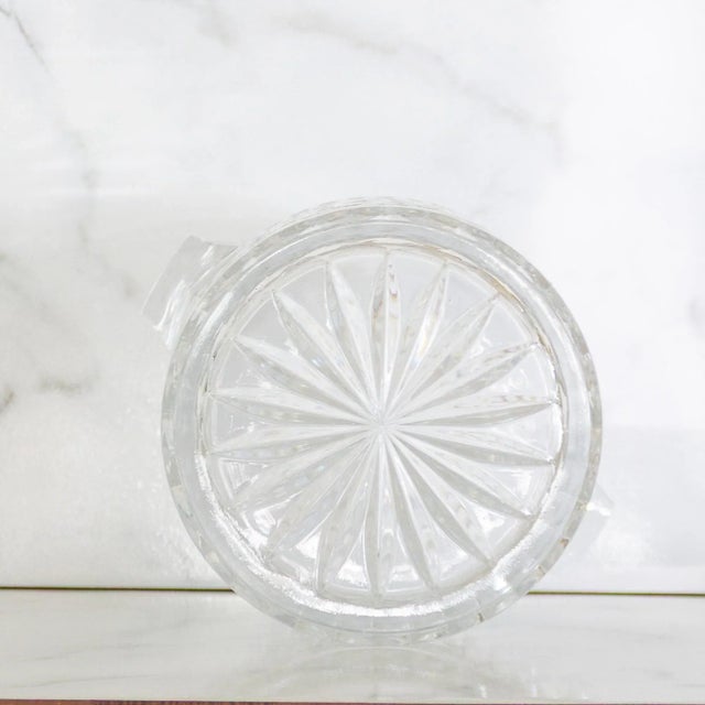 Vintage Crystal Ice Bucket With Tab Handles and Diamond Pattern For Sale - Image 15 of 15