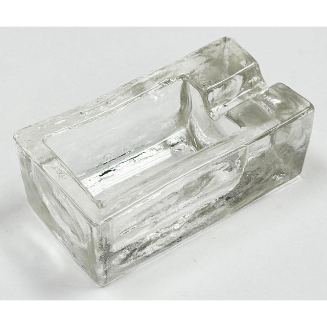 Vintage Italian Glass Block Ashtray or Trinket Dish For Sale - Image 4 of 13