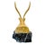 1970s Hollywood Regency Brass Gazelle / Antelope Head Bookends on Raw Edge Marble Bases - A Pair For Sale - Image 9 of 12