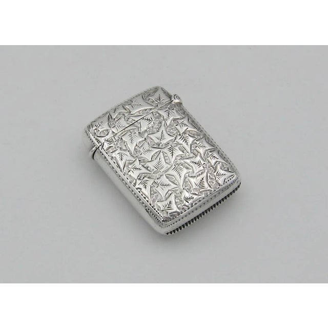 Victorian Antique Sterling Silver Vesta Match Safe by Minshull and Latimer 1899 For Sale - Image 3 of 7