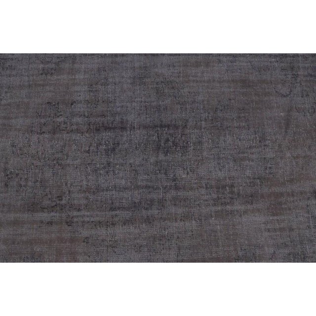 Turkish Vintage Distressed Turkish Oushak Rug in Muted Charcoal Gray & Taupe For Sale - Image 3 of 10