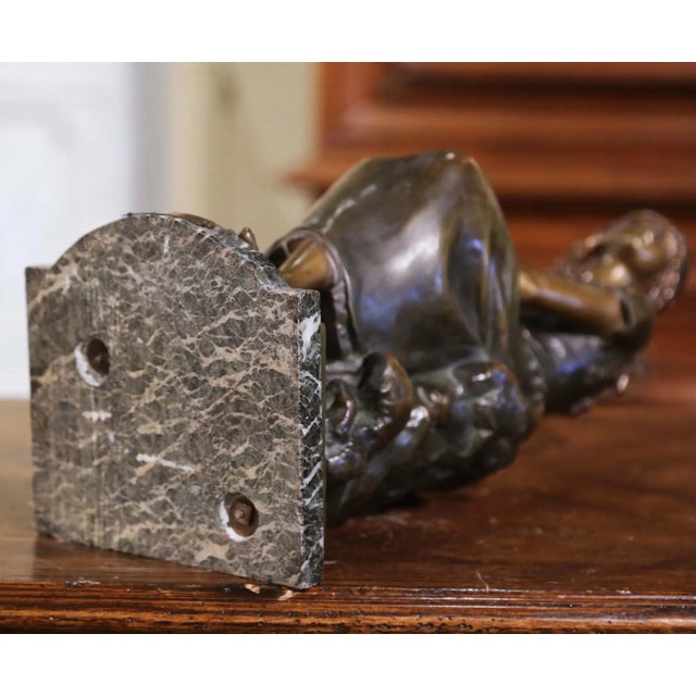 19th Century French Patinated Spelter Sculpture of Young Woman Signed A. Moreau For Sale - Image 11 of 12