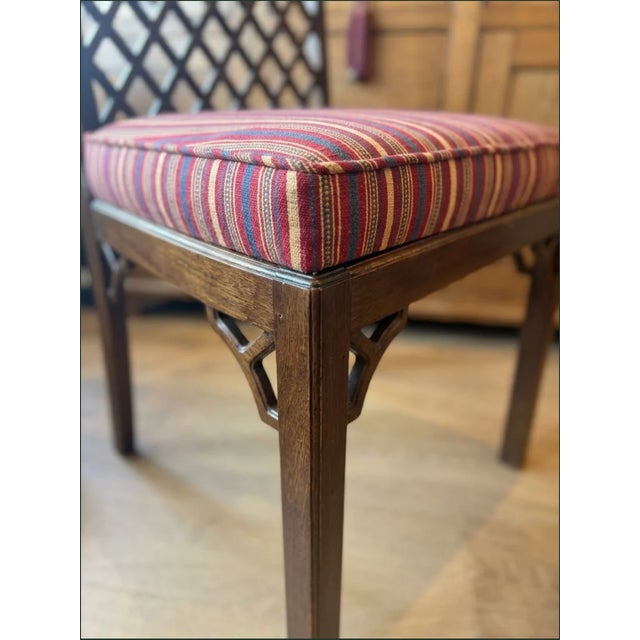 Vintage Lattice Back Dining Chair- Sold in Pairs For Sale - Image 4 of 6