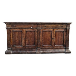 Late 17th Century Walnut Italian Six-Door Credenza For Sale