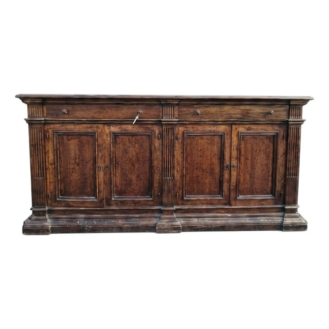 Late 17th Century Walnut Italian Six-Door Credenza For Sale